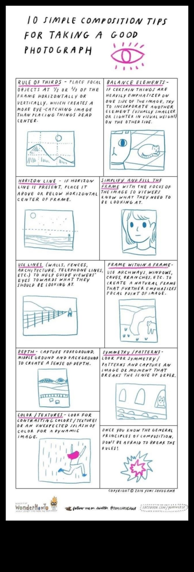 DIY fotogrāfijas kompozīcijas noteikumi: ārpus pamatiem